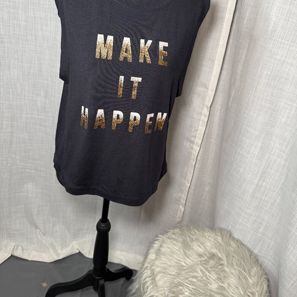 Motivational 'Make It Happen' Crop Tank - Guru Active Athleisure - Size M